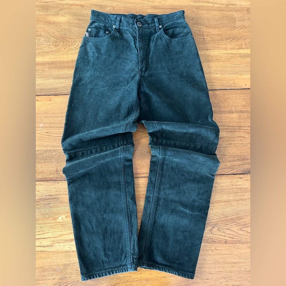Vintage Skotts Suede Pants Black Washable Size 30